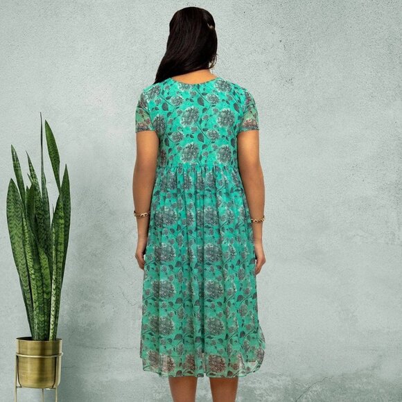 Sea Green Dress with Bow | Harmony Hues | Muvvas Boutique - Picture 4 of 4
